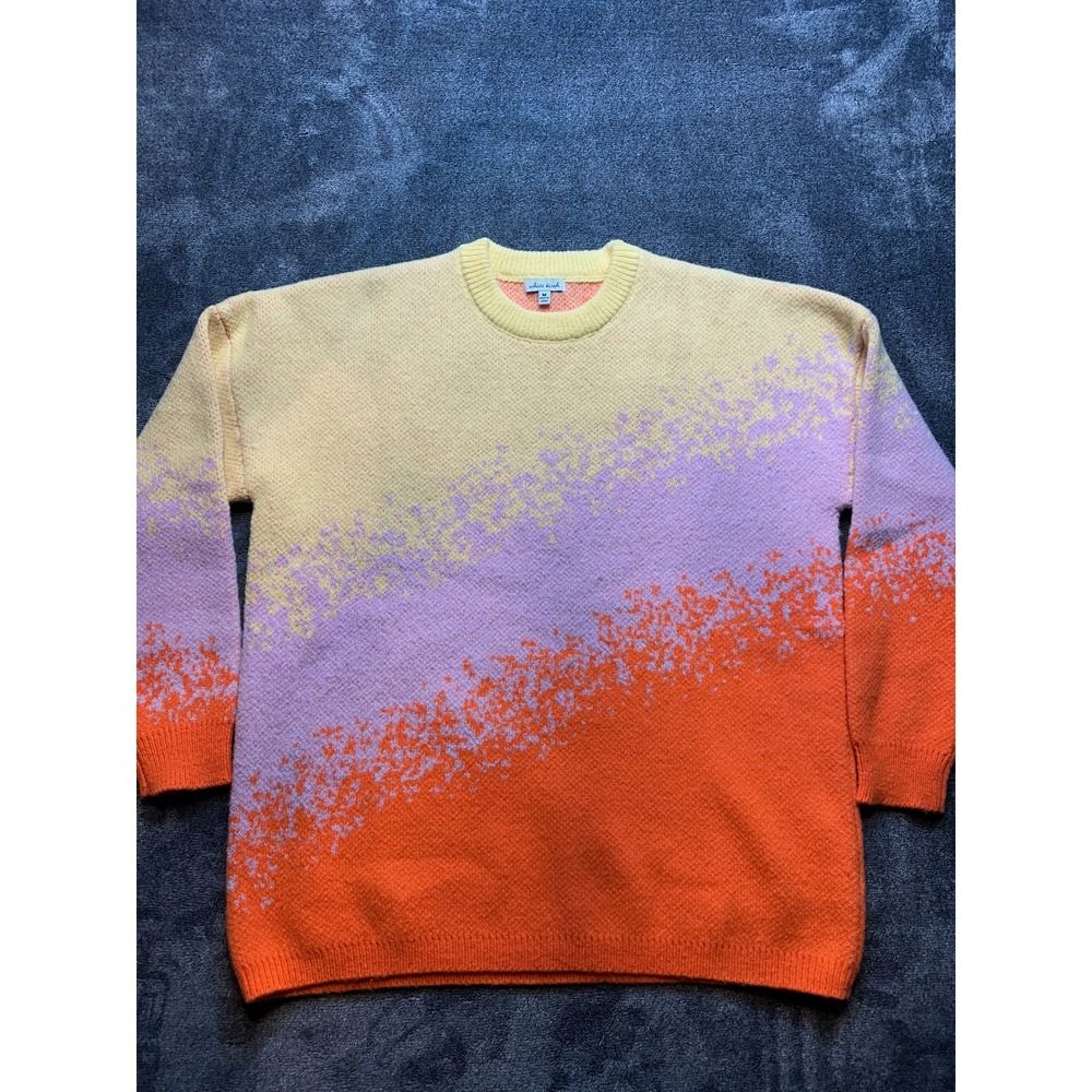 White Birch Womens Ombre Crewneck Sweater Yellow Purple Orange Size M - 262
